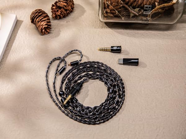 Linsoul Kiwi Ears x B_Media Terras IEM Cable, with Type-C USB C/3.5mm/4.4mm Plug