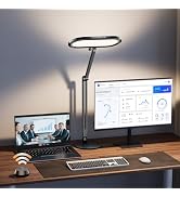 Premium LED Desk Lamp for Home Office – Eye-Caring Double Side Light with Knob Remote, Stepless D...