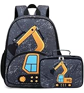 LOIDOU Kids Backpack with Lunch Box Set, Toddler Preschool Boy Backpack with Chest Strap Kinderga...