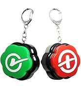Portable Keychain Yes &amp; No Buzzer Buttons with Sound, Answer Buzzers Set of 2, Buzzers for Game Show