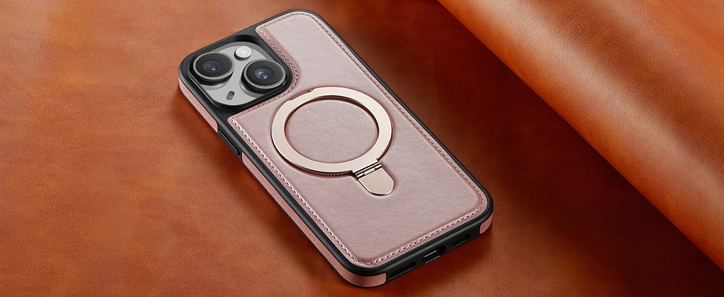 case with stand pu leather compatible with magsafe