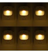 KINUR 6 Pack LED Night Light Plug into Wall, Warm White 2700K Dusk to Dawn Sensor Automatic on an...