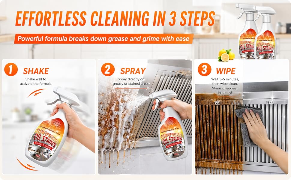 Clean Up Kitchen Oil Stains Spray