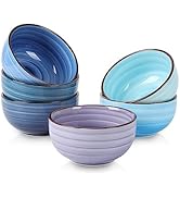 Selamica Ceramic Mini Bowls, 4 OZ Dipping Bowls, 3.5 Inch Gradient Blue Set of 6, Microwave &amp; Dis...