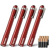RECHOO LED Pen Light 4 Pack, Lightweight, Small Bright Pen Flashlight with Clip, Waterproof Porta...