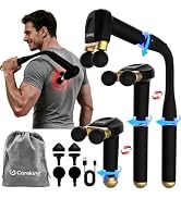 3-in-1 Massage Gun with Detachable Long Handle, Dual-Head Back Massager | Detachable handle desig...