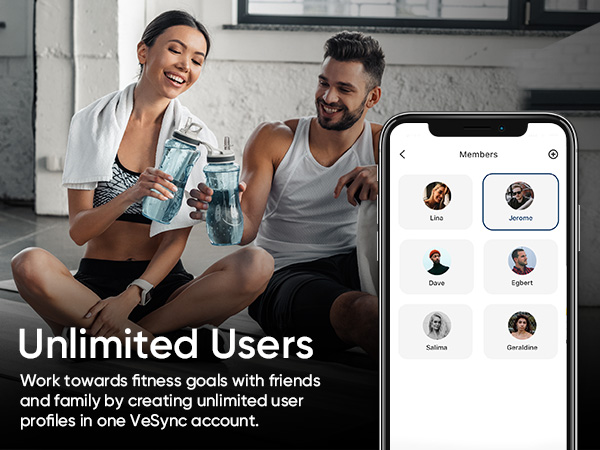 Work toward your fitness goals by creating profiles for an unlimited number of users