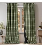 NICETOWN Buffalo Check Plaid 100% Blackout Curtains 84 Inches Long for Bedroom, Living Room Therm...