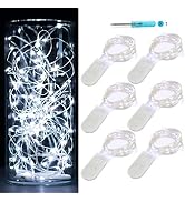 6 Pack Fairy Lights Battery Operated Waterproof Fairy String Lights Firefly Lights LED Starry Str...