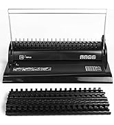 Binditek Comb Binding Machine, 19-Hole, 145 Sheet, Comb Punch Binder Machine with Starter Kit 30 ...
