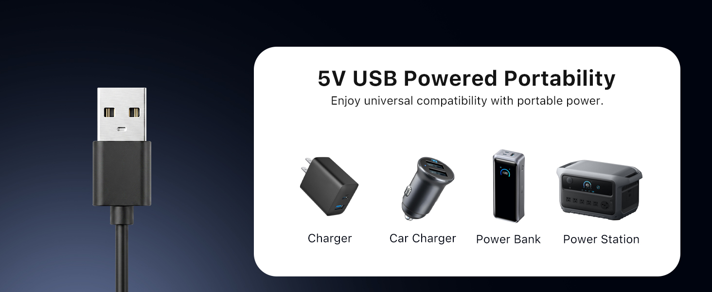 party light with usb power portability