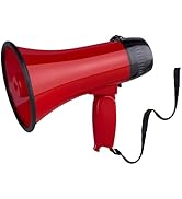 MyMealivos Portable Megaphone Bullhorn 20 Watt Power Megaphone Speaker Voice and Siren/Alarm Mode...