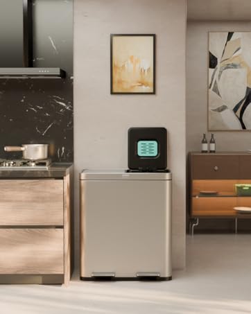 dual compartment trash can