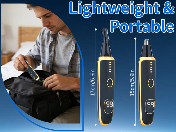 Mendaping 2025 Rechargeable Nose and Ear Hair Trimmer With LED Dispaly for Women Men