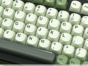 Matcha Green PBT Keycap Set,Glossy Custom Keycaps Ceramic Style, Dye Sublimation MOA Profile