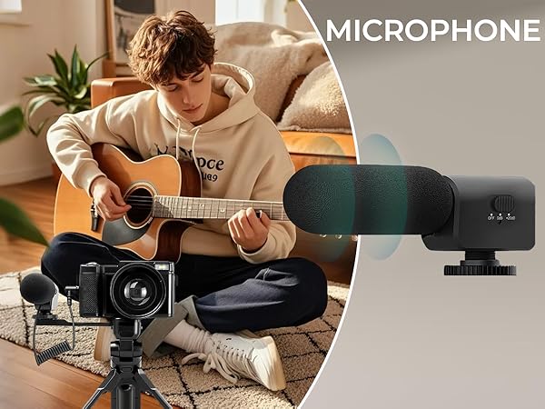 5k vlogging camera with mic