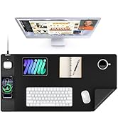 TopMade Mouse Pad with 15W Wireless Charging, XXL Large Leather Desk Mat, Waterproof Gaming Mouse...