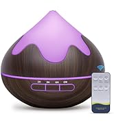 GLOXA 500ML Essential Oil Diffuser, Aromatherapy Diffuser with Remote Control, Multifunctional Ai...