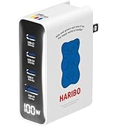 Haribo 100W GaN Wall Charger, 4-Port USB-C &amp; USB-A Fast Charging, PD 3.0 &amp; QC 4+ / 4.0, Compatibl...