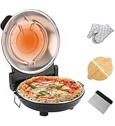 YIBAKE Stone Pizza Oven, 12'' Indoor Electric Pizza Maker, 1200W Countertop Pizza Maker Machine w...
