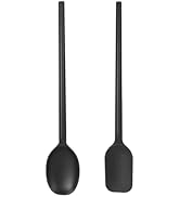 Silicone Cooking Spoon and Spatula Set, High Heat Resistant Stiff Mixing Spoon and Spoonula, Extr...