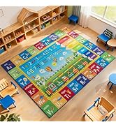 ST. BRIDGE Educational Kids Area Rug 5x7 Feet, Non Slip Play Mat Learning with ABC Alphabet, Numb...