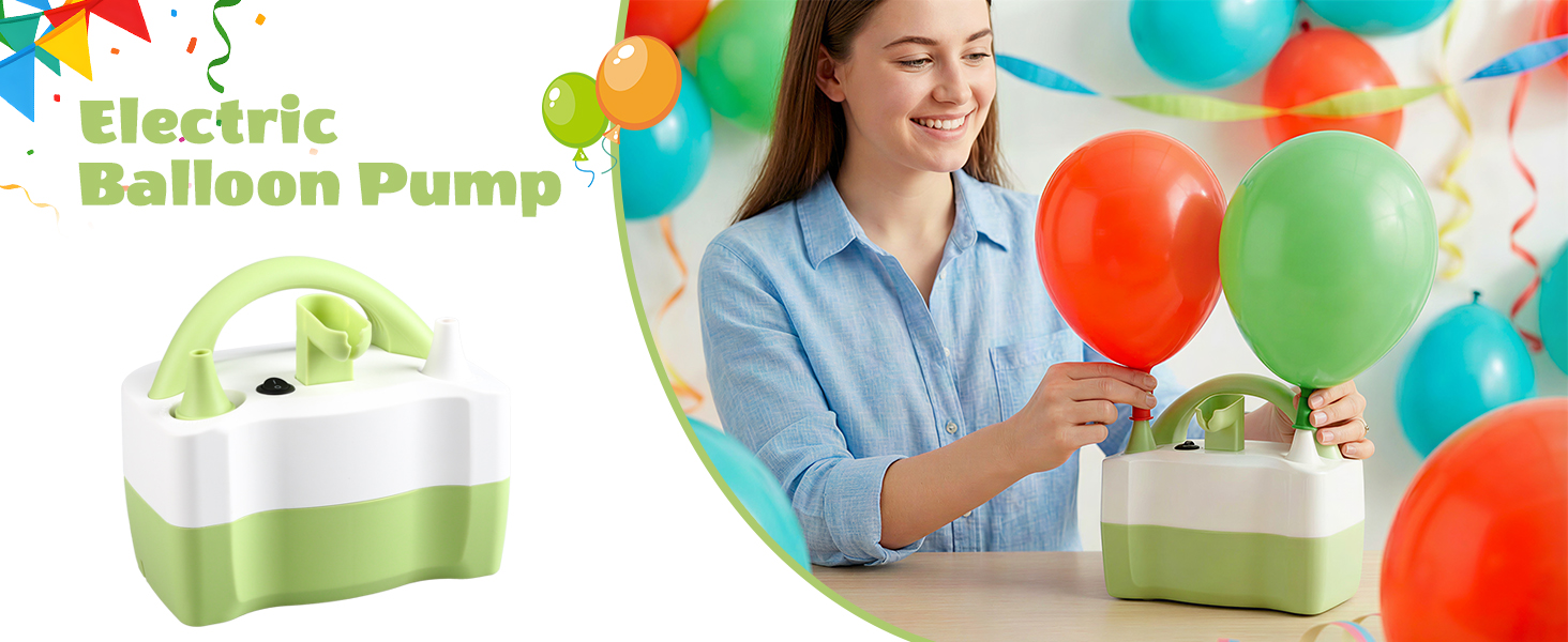 Electric Balloon Pump,Portable Electric Air Balloon Pump Dual Nozzle Air Blower Pump AC110V