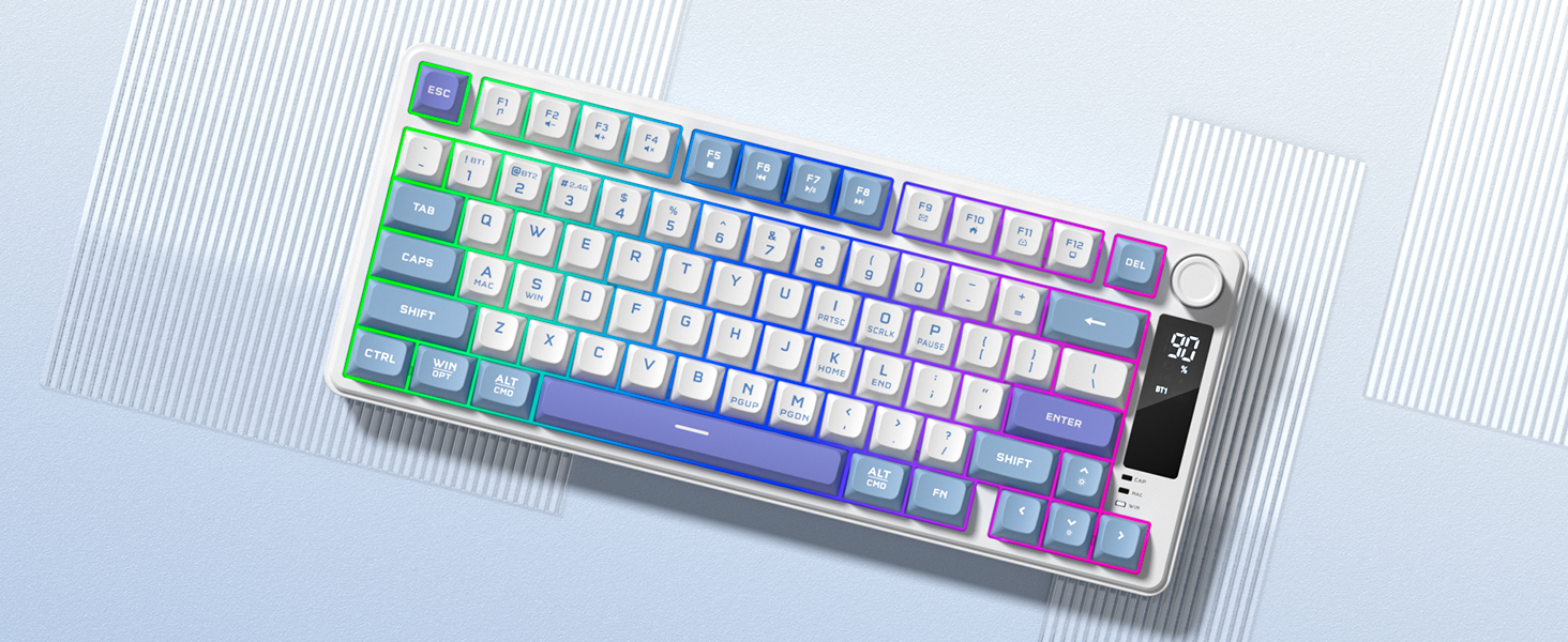 Creamy Keyboard with PBT Keycaps