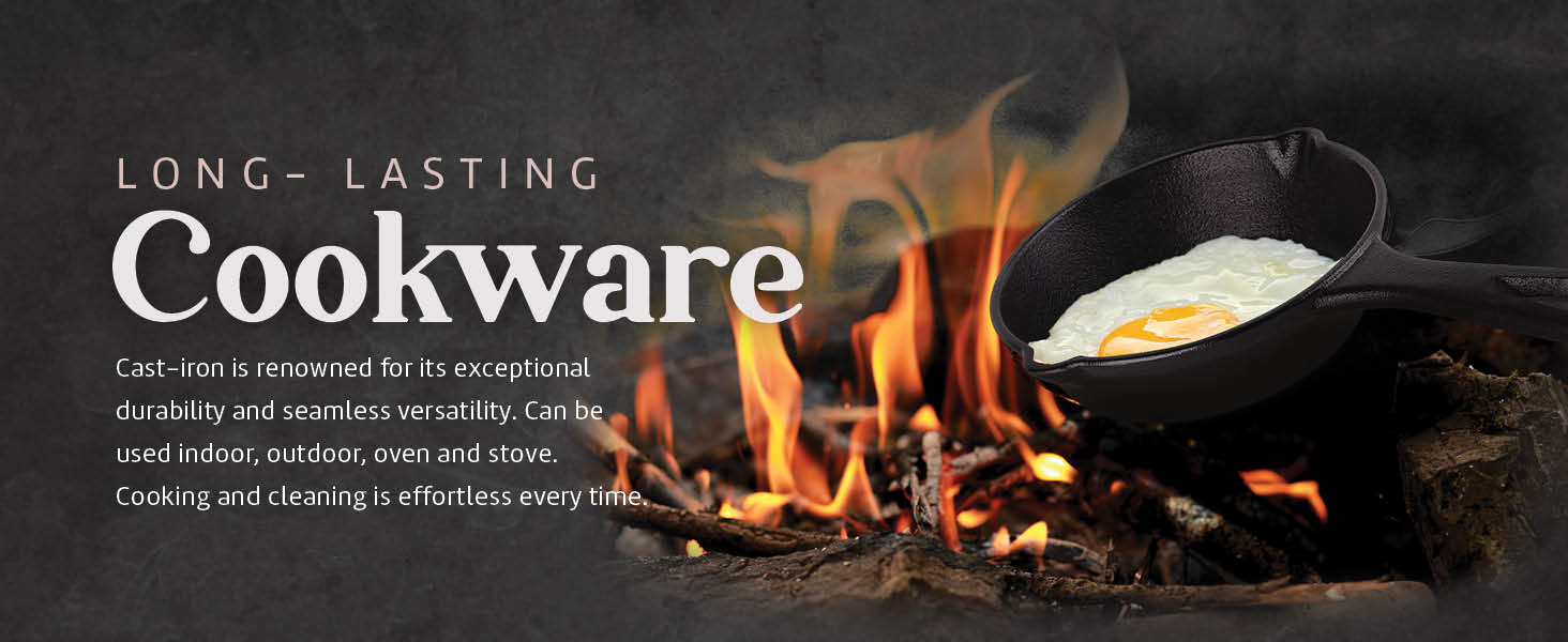 long lasting cast iron cookware skillet pan