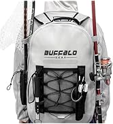 Buffalo Gear Waterproof Fishing Backpack With Rod Holder, 26L Fly Tackle Storage for Fishing
