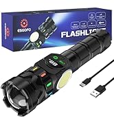 ESGOFO Rechargeable Flashlights High Lumens 10000 Long Distance, Super Bright LED Flash Light Lon...