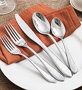 KINGSTONE 20-Piece Silverware Set for 4,18/10 Premium Stainless Steel Flatware Set, for Home, Res...