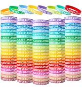 KUCLIN Jesus Loves You Silicone Bracelets Christian Wristbands Bulk Bible Verse Rubber Bracelets ...