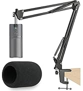 Razer Seiren X Mic Boom Arm with Foam Windscreen, Suspension Boom Scissor Arm Stand with Pop Filt...