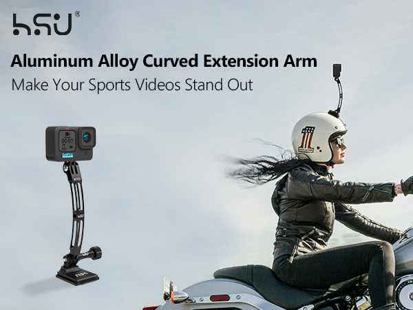 GoPro Aluminum Alloy Curved Extension Arm (5.3”) Metal Pole Mount