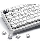 XVX Cute Cat Keycaps, Mao Profile White PBT Keycaps, 143 Keys Meow Meow Keyboard Keycap Sets Comp...