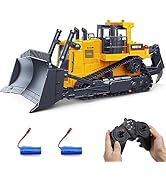fisca Remote Control Bulldozer RC 1/16 Full Functional Construction Vehicle, 2.4Ghz 11 Channel Do...