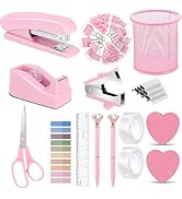 Office Supplies Set,Desk Accessories,Stapler and Tape Dispenser Set,Pen Holder,1000 Staples,Stapl...