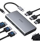 USB C Docking Station Dual Monitor for Dell HP, Quadruple Display Hub Multiple Adapter to 4K HDMI...