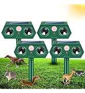 Solar Ultrasonic Animal Repeller Outdoor Cat Deer Repellent Devices, Animal Deterrent Control for...