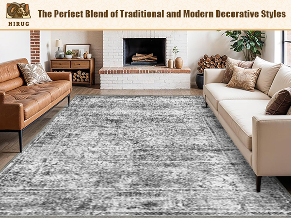 HIRUG Washable Area Rug
