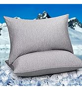HOMFINE Cooling Pillowcases King Size - Double Side Q-Max 0.439 Cooling Fiber for Pillow Protecto...
