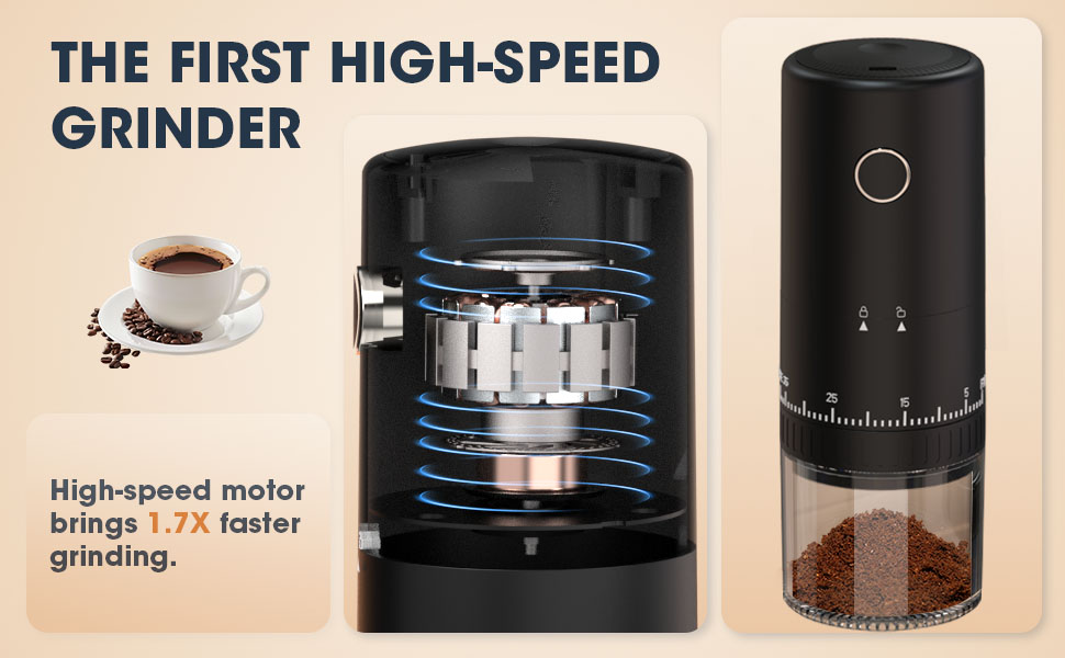 coffee grinder portable cordless travel camping battery powered rechargeable burr electric beans