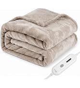 Tefici Heated Blanket Throw,Ultra Soft 2-Layer Flannel Electric Blanket | 3 Heat Settings, 4H Aut...