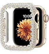 Bling Bumper Case Compatible with Apple Watch Series 6/5/4/SE 3/SE 2/SE 44mm, Diamond Protective ...