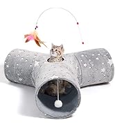Tempcore Pet Cat Tunnel Tube Cat Toy 3 Way Collapsible, Cat Tunnels for Indoor Cats Self-Luminous...