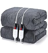bedsmile Heated Mattress Pad California King Size with Dual Control - Sherpa Quilted Electric Mat...