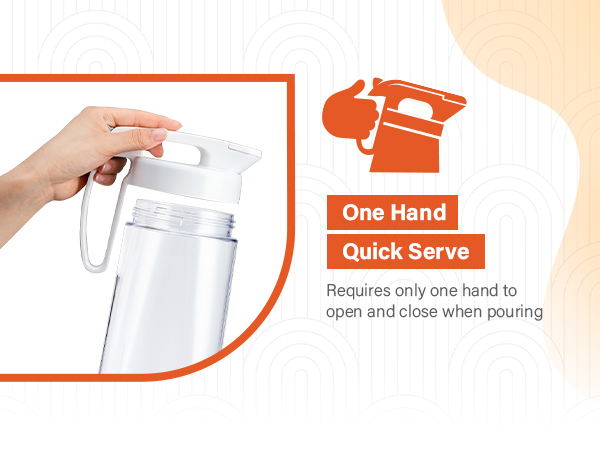 Lustroware QuickServe Airtight 2.1L Pitcher for Making Coffee, Tea and Juices, 2.1Liters, Clear