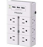 Multi Plug Outlet, Outlet Splitter, POWSAV Surge Protector Wall Mount with 12-Outlet Extender and...