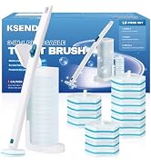 Ksend Toilet Bowl Brush and Holder - Disposable Toilet Brush Set with 16 Refills &amp; 1 Storage Cadd...
